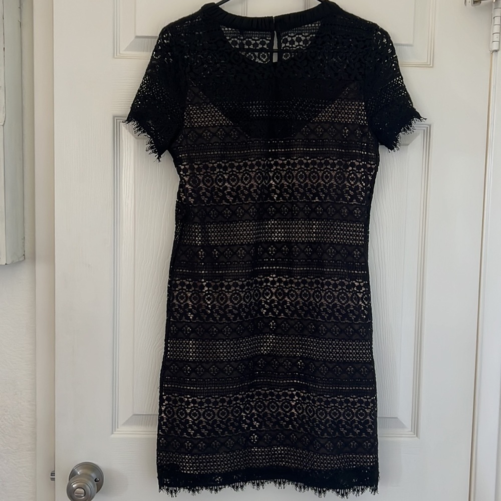 Short Black Lace Cocktail Dress - Picture 2 of 8
